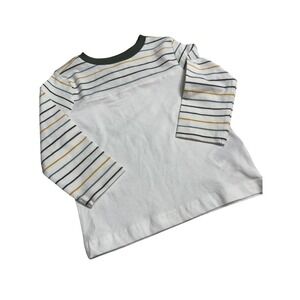 Tommy Bahama Infant Boys Striped Long Sleeve T-Shirt White Green 12M EUC